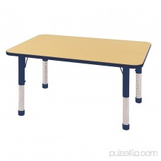 ECR4Kids 30in x 48in Rectangle Everyday T-Mold Adjustable Activity Table Oak/Navy - Standard Ball 565360839
